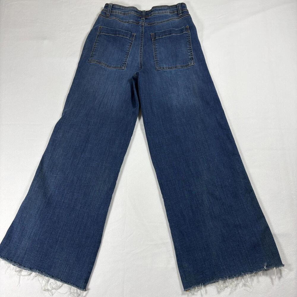 Indigo Rein Wide Leg Jeans Womens 3/25 Distressed Frayed Retro Y2K Grunge Denim - Picture 7 of 7
